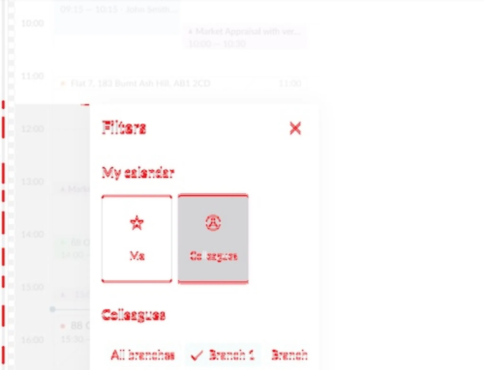 A modal appearing over a page
