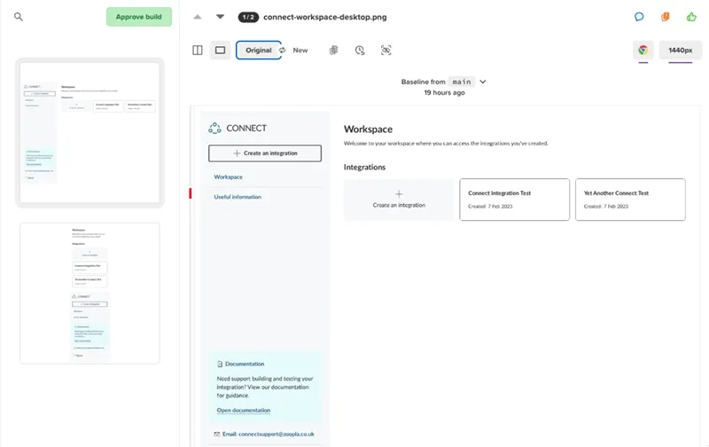 Visual regression test in Percy